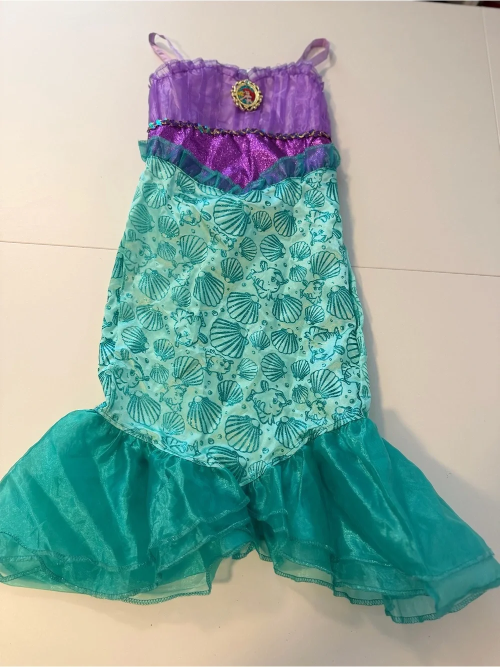 Disney Purple and Teal Ariel Mermaid Costume Dress - SZ 4-6X - Picture 2 of 5